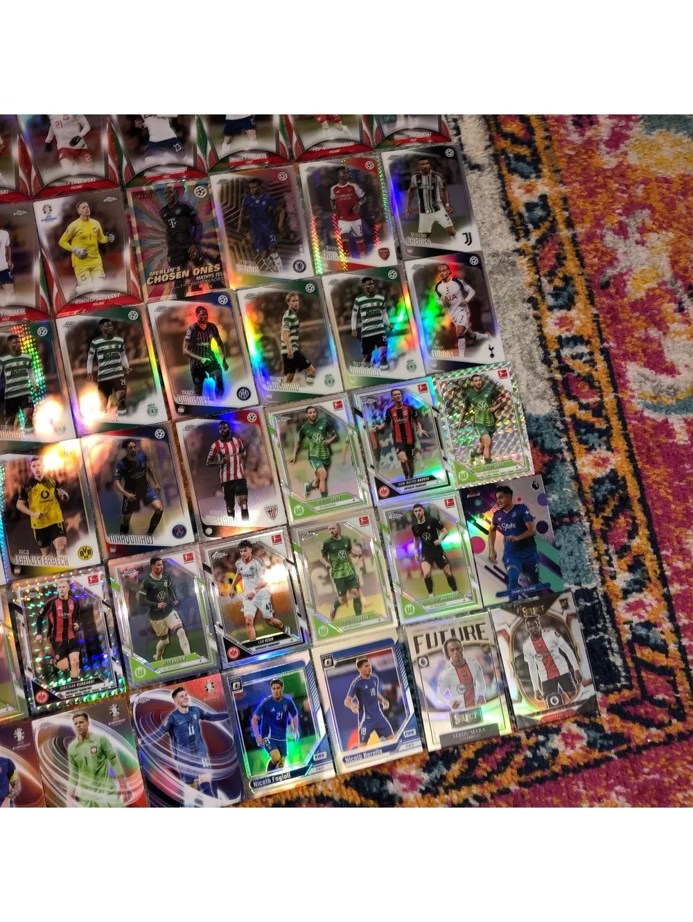 TOPPS CHROME PANINI OPTIC PRIZM SOCCER REFRACTOR XFRACTOR 100 CARD LOT 2024-25